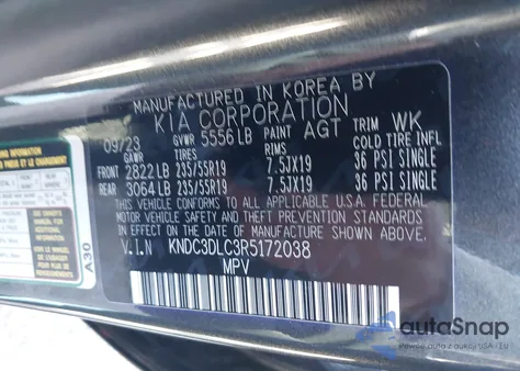 2024 Kia Ev6 Light Long Range from USA, damaged, VIN KNDC3DLC3R5172038